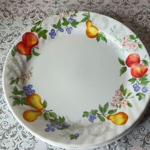 Corelle Chutney Swirl Fruit Lot of 4 10.25" Dinner Plates